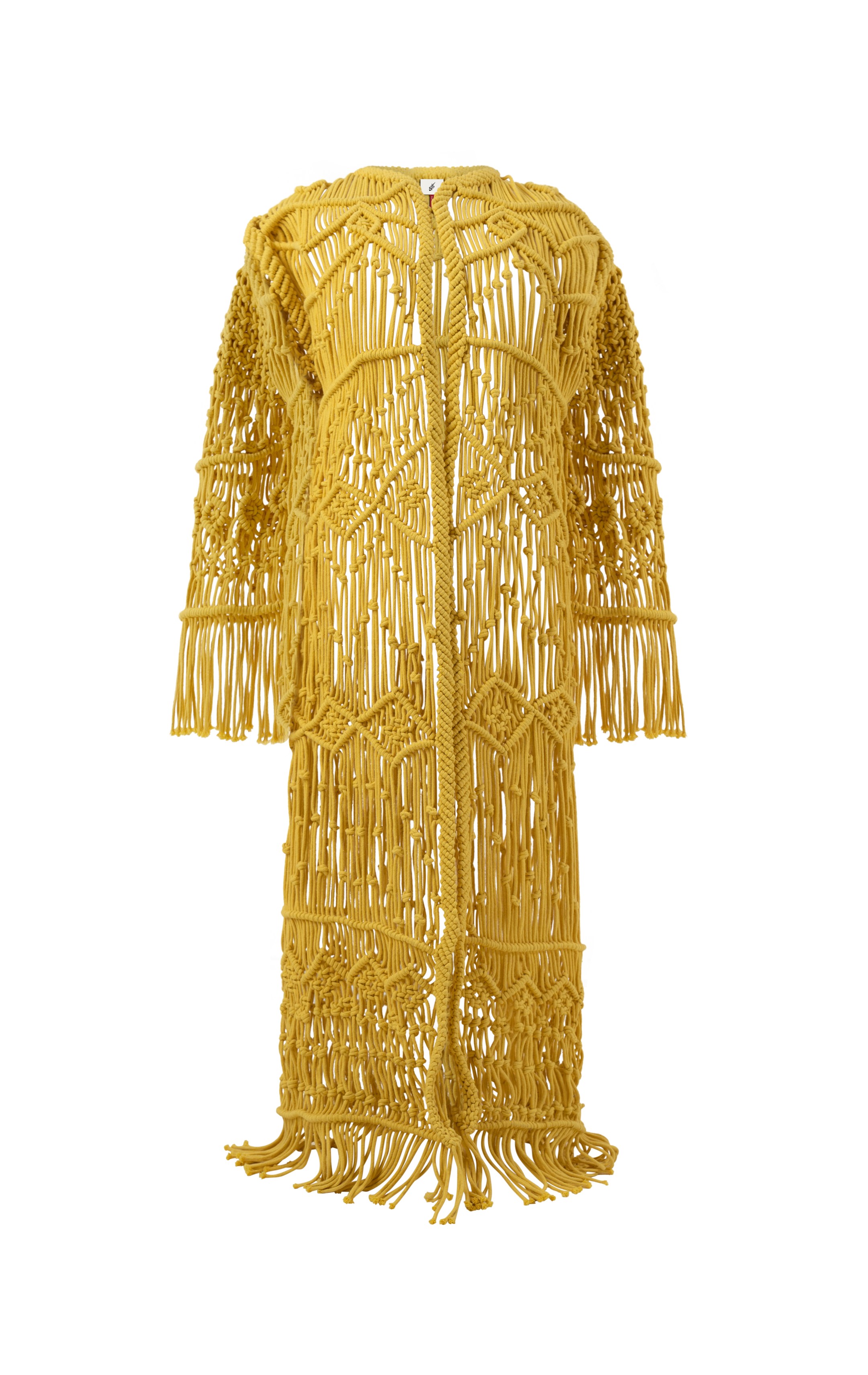Pre order - Macrame Long yellow coat