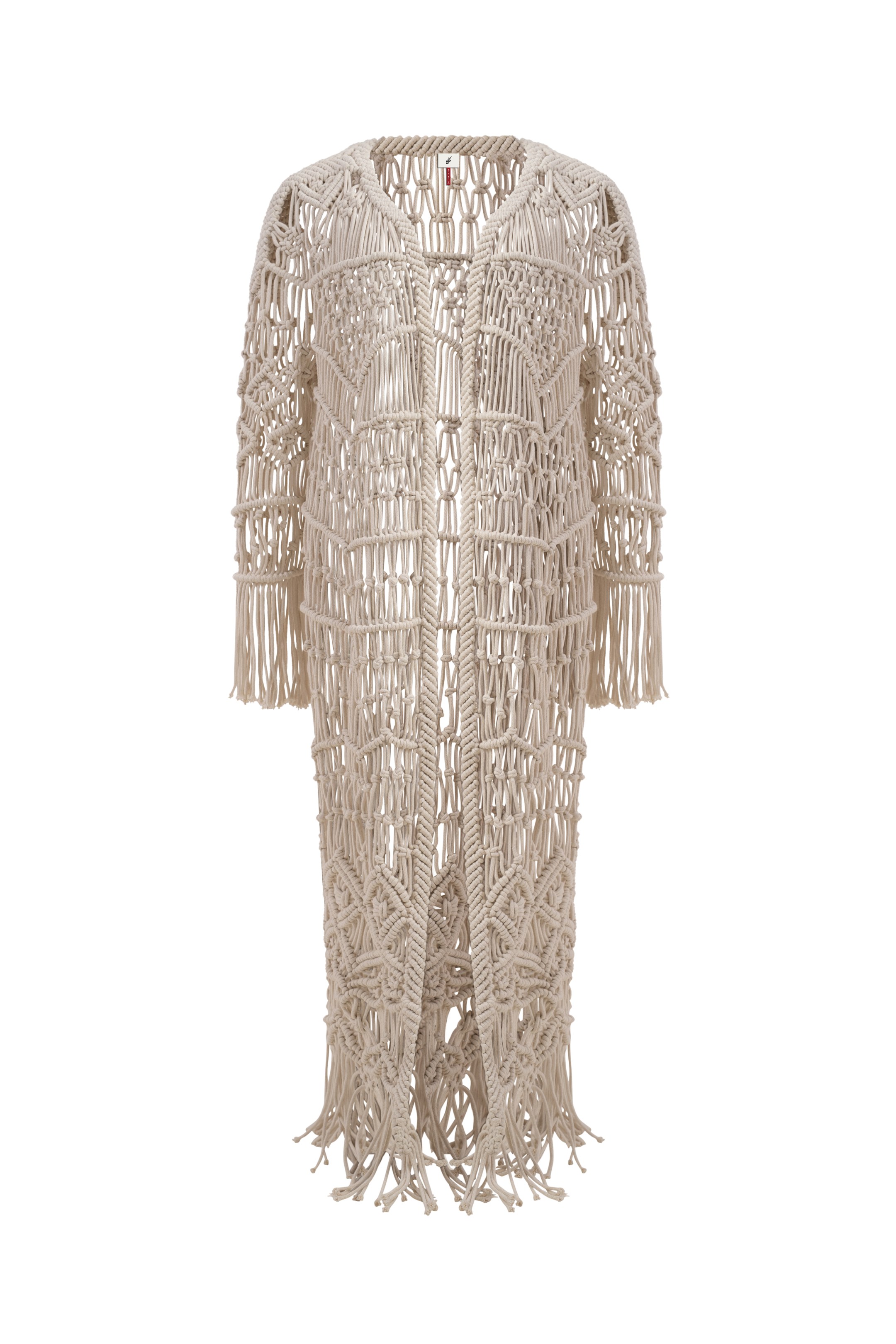 Pre order- Macrame white long coat